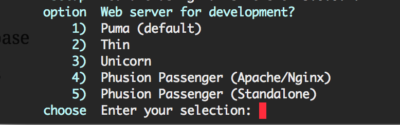 Pick your development server.