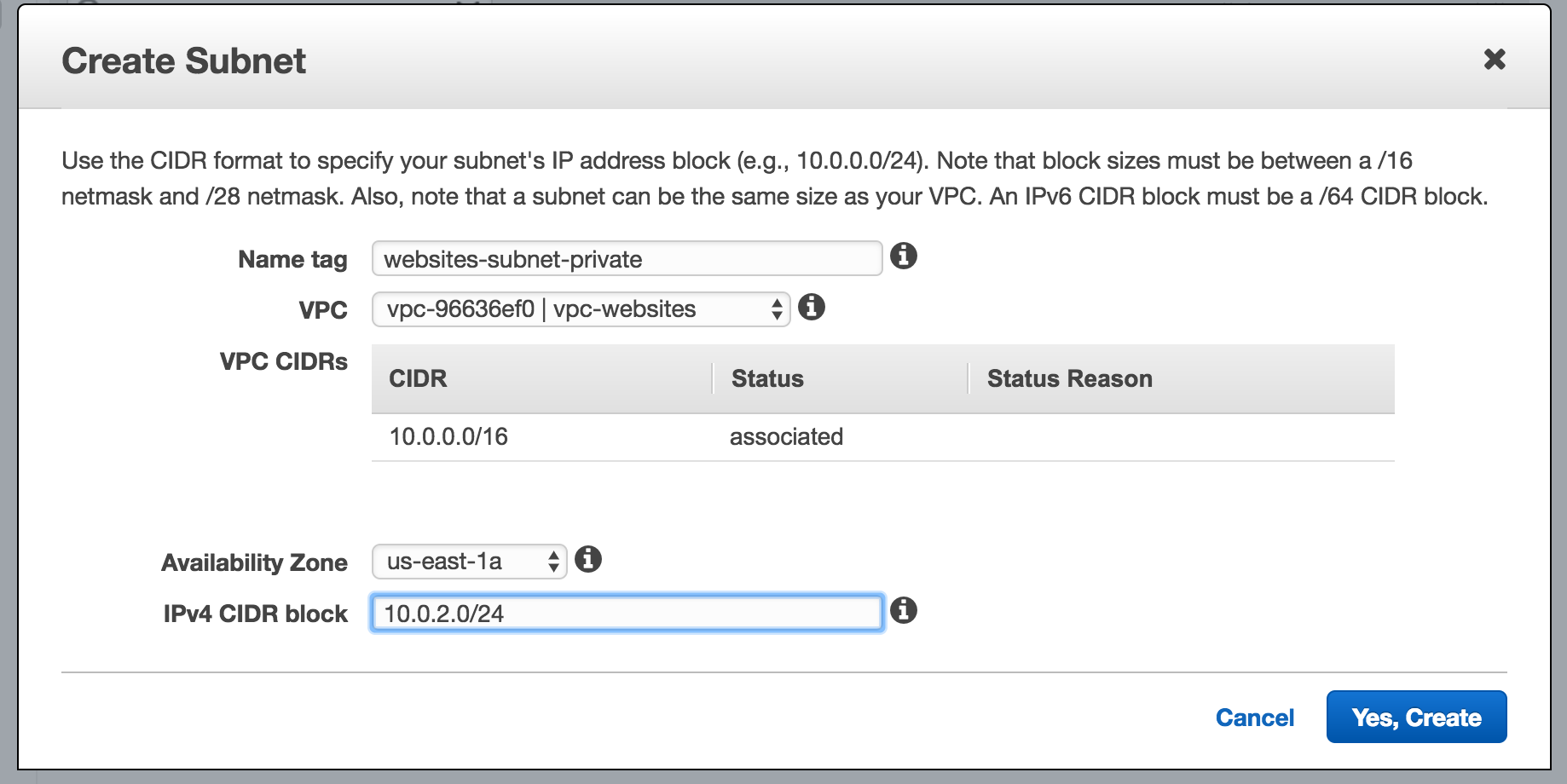 Create a Private Subnet