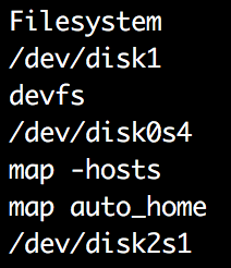 Mounted volumes with SD Card