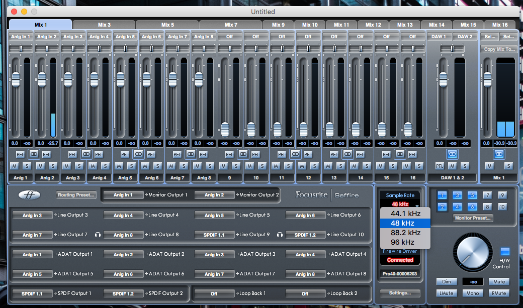 How to connect Focusrite Saffire Pro 40 with Pro Tools Digi 003