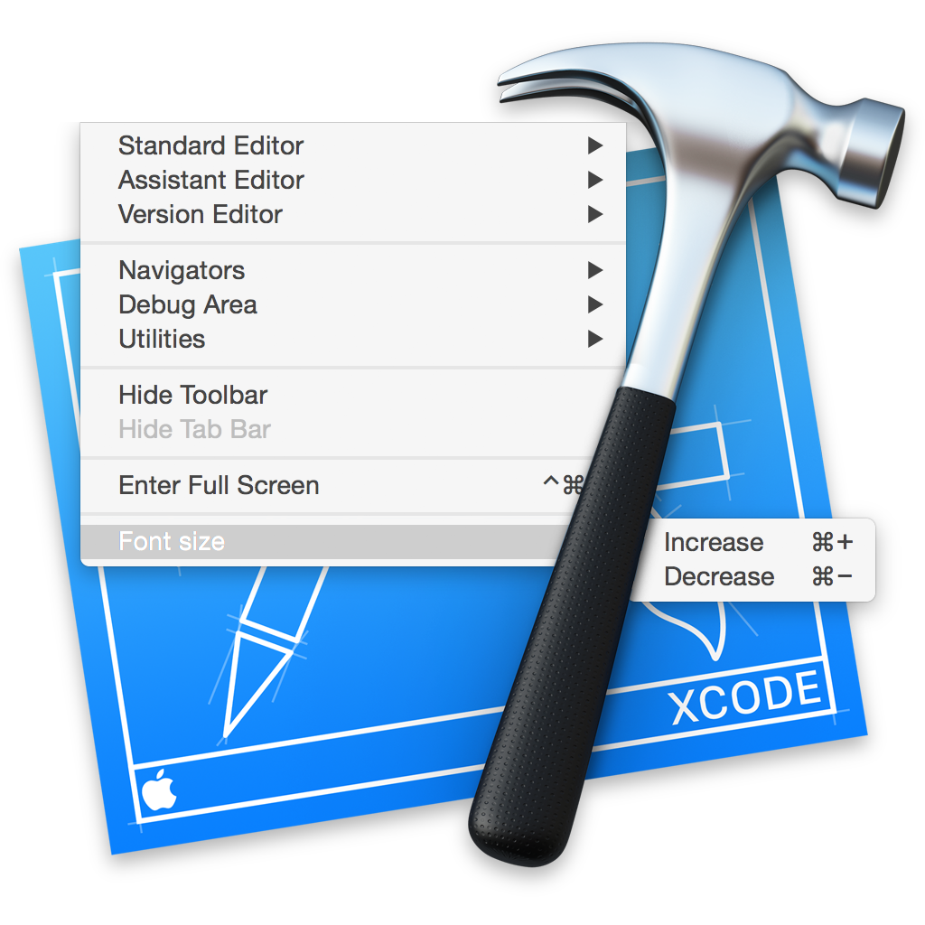 Easily increase the font size in xCode